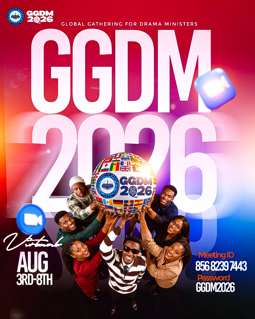 GGDM2026 Virtual flyer — Virtual, August 3–8, Meeting ID 856 8239 7443