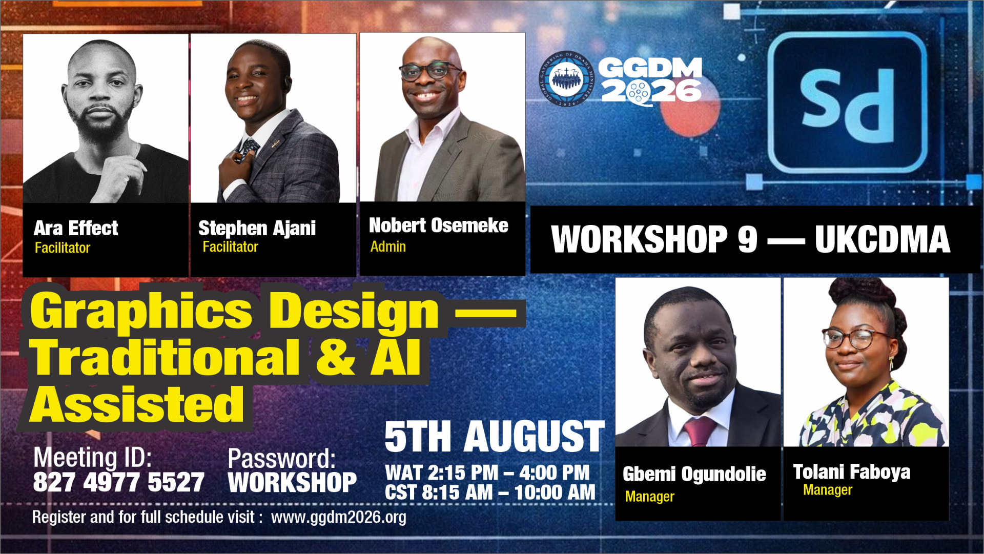 Workshop 9 flyer — Traditional & AI Assisted Graphics Design for Kingdom Creatives
